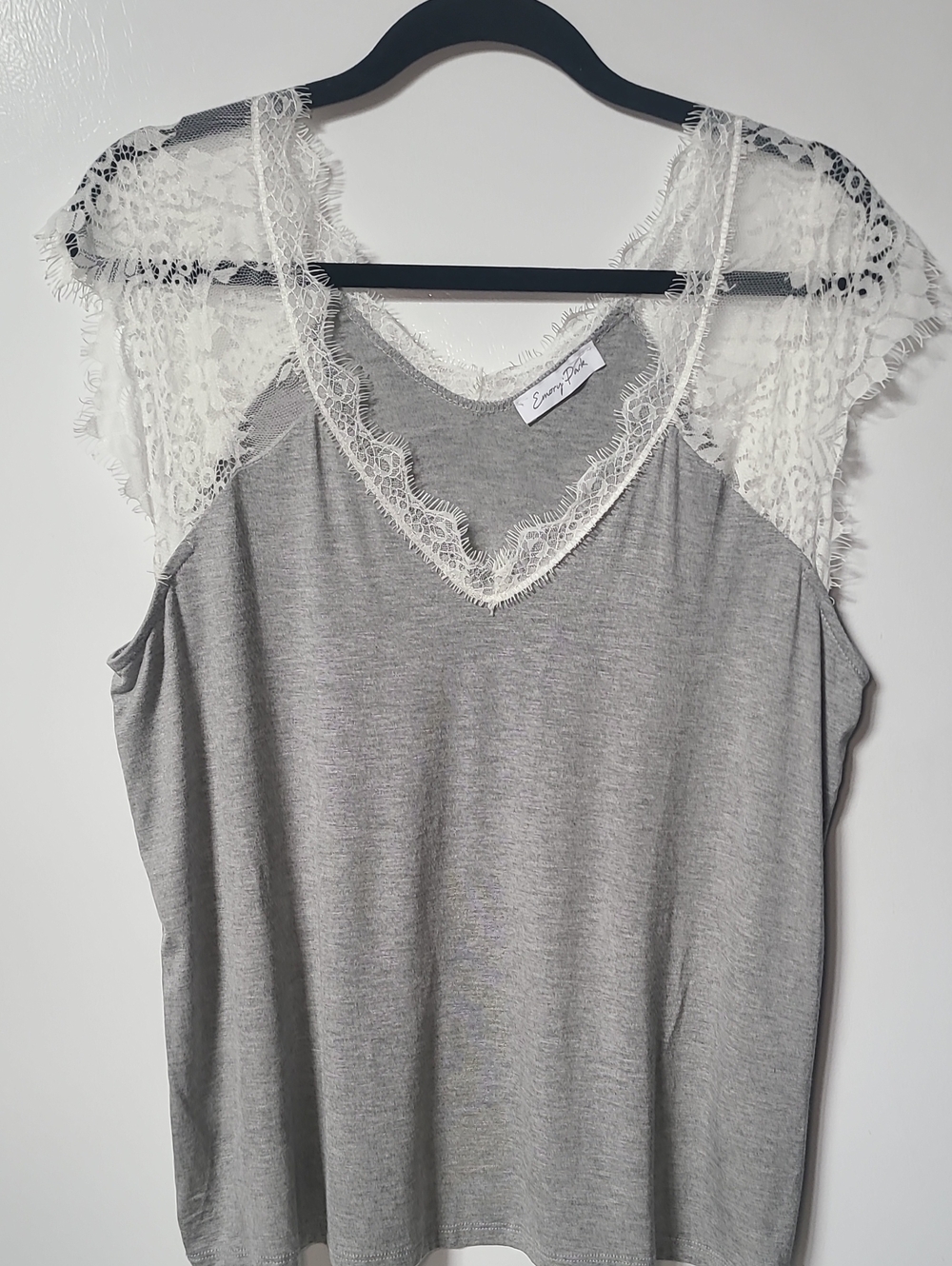 emory park Grey Lace-Trim Camisole
